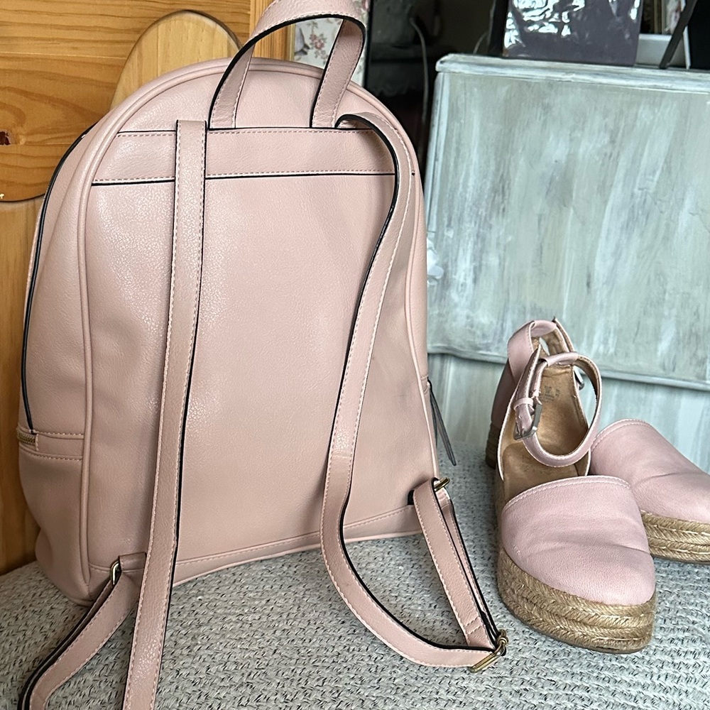 Naturalizer vegan dusty pink backpack with braided tassels, $50 - Picture 6 of 6